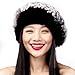 URSFUR Winter Women's Rex Rabbit Beret Hats with Flower