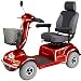 Heavy Duty Road Class Four Wheel Scooter, Burgundy with White Glove Service