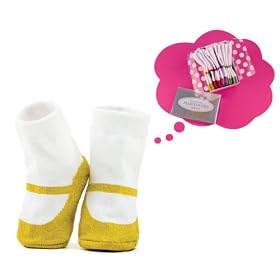 Trumpette Metallic Mary Janes -Anniversary Socks