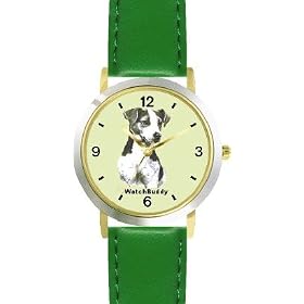 Jack Russell Terrier (MS) Dog - WATCHBUDDY® DESIGNER DELUXE TWO-TONE THEME WATCH - Arabic... by WatchBuddy