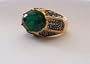 Kenneth Jay Lane Gold Gem Ring with Emerald Center Stone