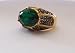 Kenneth Jay Lane Gold Gem Ring with Emerald Center Stone