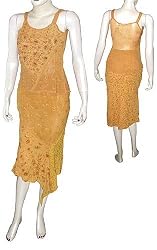 Skirt Top Set Georgette Embroidery Womens Casual Sundresses Size S (skts066)