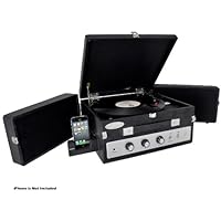 Pyle-Home PLTTB8UI Classical Vinyl Turntable Player with PC Record, iPod Player, AUX Input and Dual Fold-Out Speaker System