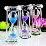 [Neustadt] 美しく クリアな 透明感 クリスタル風 砂時計 15分計 オシャレな インテリアにも (ピンク系)