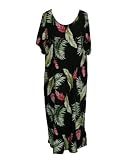 Round Neck Long Dress - Women's Floating Red Ginger Caftan Kaftan Style Hawaiian Aloha Evening Pullover Dress - Regular and Plus Size