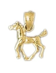 Dazzlers Solid 14 karats Gold 3D Horse Charm Pendant available in three colors from jewelsberry (weights: 1.0 grams only)