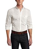 French Connection Men's Firbank Check Button Down, White, Small
