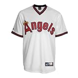 MLB Men's California Angels Cooperstown Short Sleeve Synthetic Replica Baseball Jersey