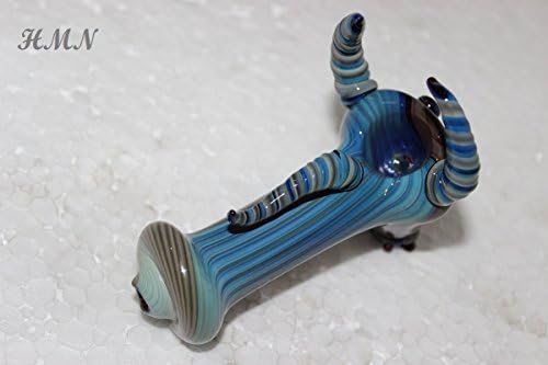 4" Artistick Colored Striped Buffalo Head Shape With Carb Hole Candle Holder - Handmade Art