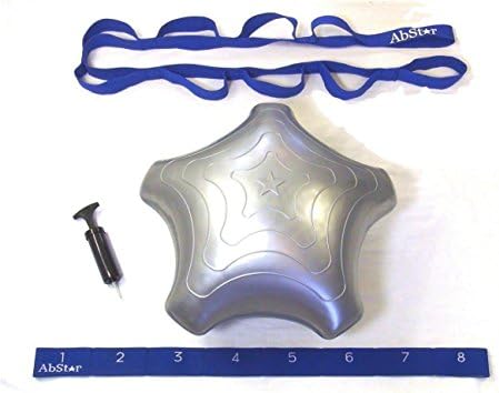 AbStar Home Fitness Kit - Includes Core Fitness Trainer with Pump - Premium Cotton Yoga Stretch Strap - Free Bonus Elastic Nylon Stretch Strap