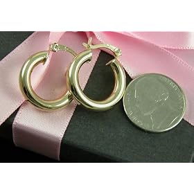 THICK 14K Gold Filled Smooth Hoop Earrings 4mm Hoops - Available in Small or Medium