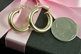 THICK 14K Gold Filled Smooth Hoop Earrings 4mm Hoops - Available in Small or Medium