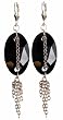 Black Oval Chain Earrings