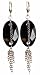 Black Oval Chain Earrings