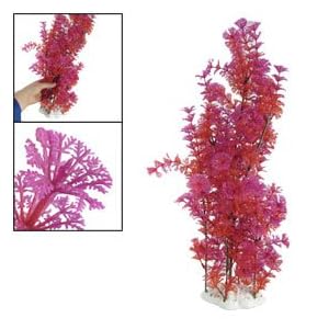 Fish Tank Purple Red Plastic Plant Decoration