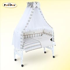 FabiMax Beistellbett / Stubenbett BabyMax pro wei� mit Vollausstattung Emily, 3 Farben zur Auswahl