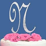 IMAGE OF Fully Covered in Crystal Monogram Wedding Cake Topper Letter - Letter N