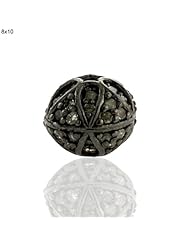 Vintage Look Sterling Silver Diamond Bead Finding Jewelry