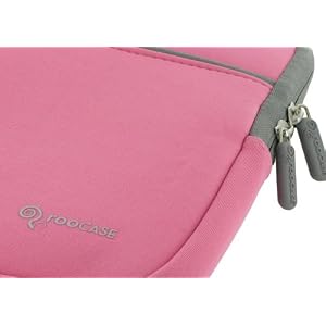 ASUS Eee PC 1005HA-PU1X-BK 10.1-Inch Netbook Neoprene Sleeve Case - Dual-Pocket - Pink