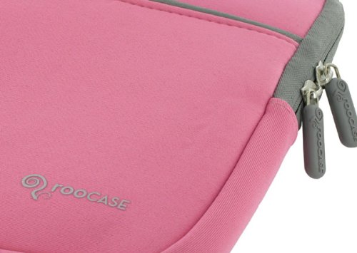 rooCASE ASUS Eee PC 1005HA-PU1X-BK 10.1-Inch Netbook Neoprene Sleeve Case - Invisible Zipper Dual-Pocket - Pink)