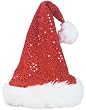 Fur Trimmed Mrs Claus Christmas Santa Red Sequins Hat