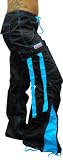 UFO Girly Hipster Pants With Expandable Bottom (Black / Turquoise)