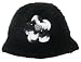 Handmade Acrylic Hat - Trendy Black with Crocheted Flower (Large Size/100% Crocheted By Hand)