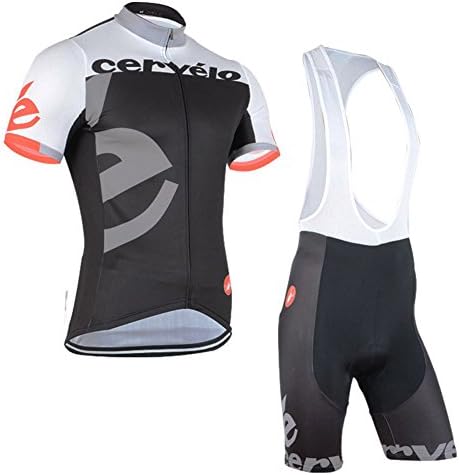 LingDing Mens 2015 Cervelo Castelli MTB Road Breathable Cycling Short Sleeve Jersey and Bib Shorts Suit Large