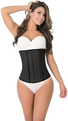 CT2021 Classic Black Workout Cincher Corset Shapewear with 3 Hooks - Faja Latex Girdle