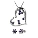 Heart's Desire Amethyst Cubic Zirconia Platinum Overlay Sterling Silver Heart Pendant Necklace and Star Flower Stud Set