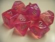 Chessex Dice: Polyhedral 7-Die Borealis Dice Set - PINK with/SILVER - NEW