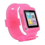(Pink) iPod Nano 6th Gen watch wrist band skin case for iPod Nano 6th Generation, 6G / 6 compatible with 8GB / 16GB