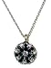 Israeli Designer Mariana Antique Silver Plated Guardian Angel Pendant Necklace with Jet Black and Clear Swarovski Crystals