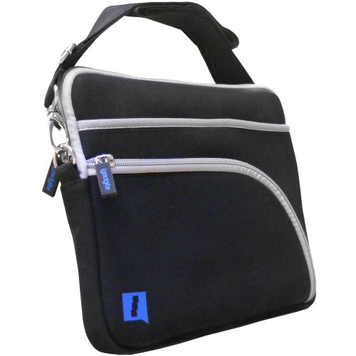 Igadgitz Retro Black Neoprene Sleeve Case Cover With Detachable Shoulder Strap For 10-10.2 Inch Msi Wind U100, U110 Eco, U115, U123, U120, U130, U135 & U160 Netbook Picture
