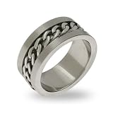 Eve's Addiction Men's Stainless Steel Chain Link Ring
