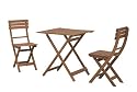 Siena Garden Balkonset Bahamas, 2x Klappstuhl und 1x Tisch 1xTisch 70x70cm+2 Klappstühle, Eukalyptus FSC pur