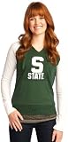 NCAA Women's Michigan State Spartans Baseball Hoodie (Green, Small)