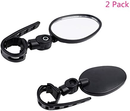 Bike Mirror,Ledafei MTB Bike Bicycle Cycling Universal Handlebar Rearview Mirror 360° Rotate Adjustable Black (2 Pack)