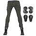 Men Women Motorcycle Riding Jeans Protective Pants Knight Hockey Biker Armor Pants (M=30, Army Green)