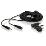 Philips SWA2150W/17 Coiled Headphone Extension Cable(20 feet, Black)