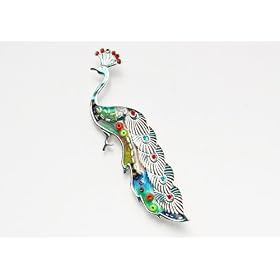 Intricate Fun Royal Colorful Bead Peacock Bird Brooch