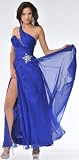 Zeilei 5827 One Shoulder High Slit Chiffon Formal Pageant Prom Dress