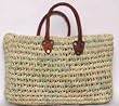 Moroccan Straw Summer Beach / Shopper / Tote Bag 19"x13"x8"