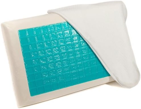 HIO Sleep Memory Foam Cooling Gel Pillow for Neck Support, Cover Washable, Queen Size, 1-Pack