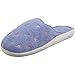 Isotoner Women's Terry Embroidered Scalloped Clog, Periwinkle, 8.5-9 M US