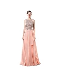 Sheath Chiffon/Tulle Jeweled Sheer Beaded  Evening Dress  With Rhinestones
