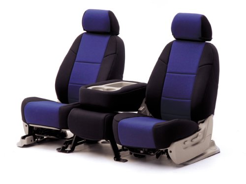 Neoprene Custom Seat Cover 1 Row for all cars, trucks and SUVs Black-Blue