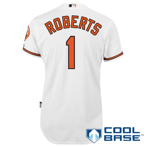 MLB Men's Baltimore Orioles Brian Roberts Six Button Cool Base Authentic Extended Size Home Jersey (White, 56/XXX-Large)