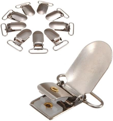 30 PCS Metal Suspender Pacifier Webbing Holder Ribbon Mitten Clips.